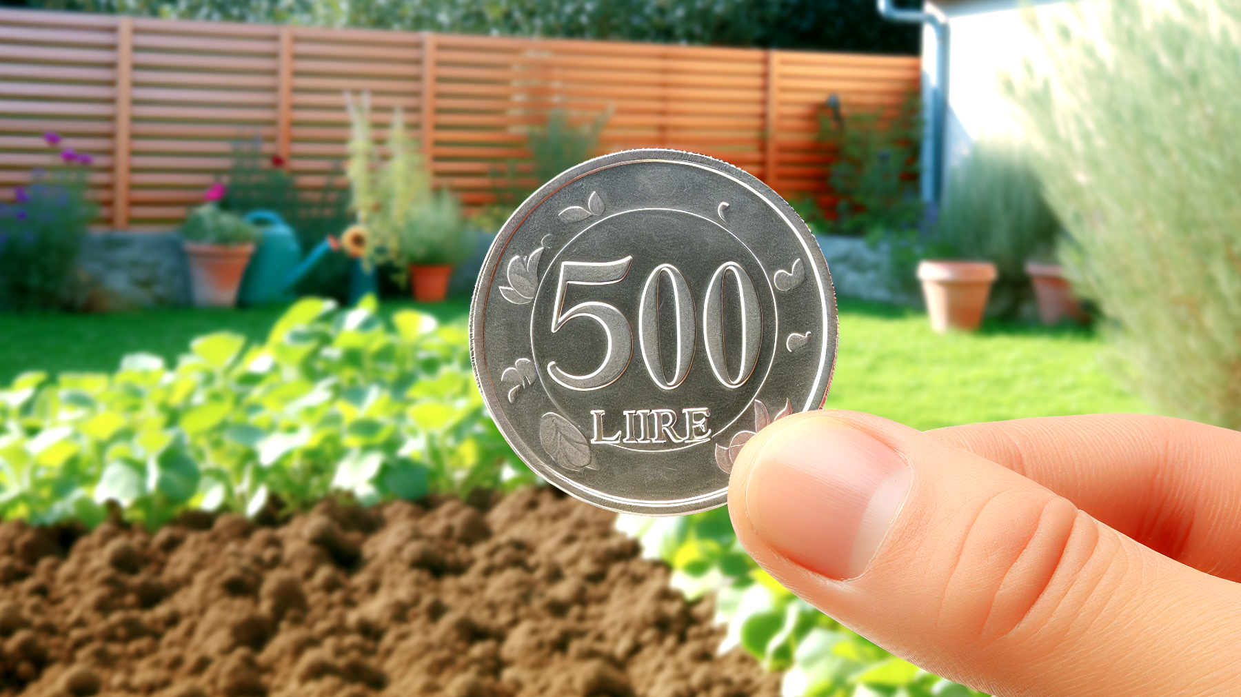 Monete da 500 lire oggetti decorativi da giardino"